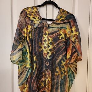 Colorful Patterned Women's Top By Nicole Miller